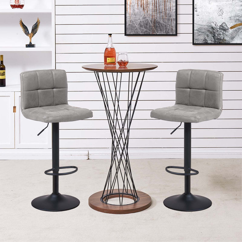 Latitude Run® Amjed Swivel Adjustable Height Bar Stool & Reviews Wayfair